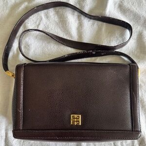 vintage GIVENCHY brown leather shoulder/crossbody purse